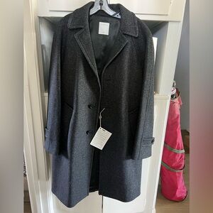 Sandro Men's Black Wool-Blend Overcoat Sz medium